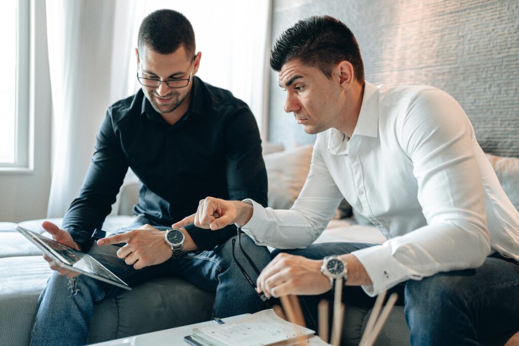 Two men in a meeting